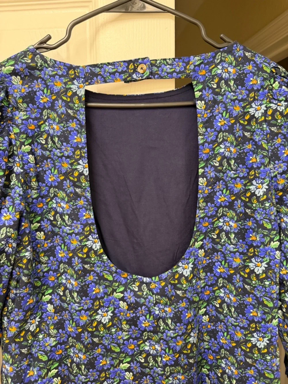 Free People The Avenue Blue Floral Mini Dress Size S